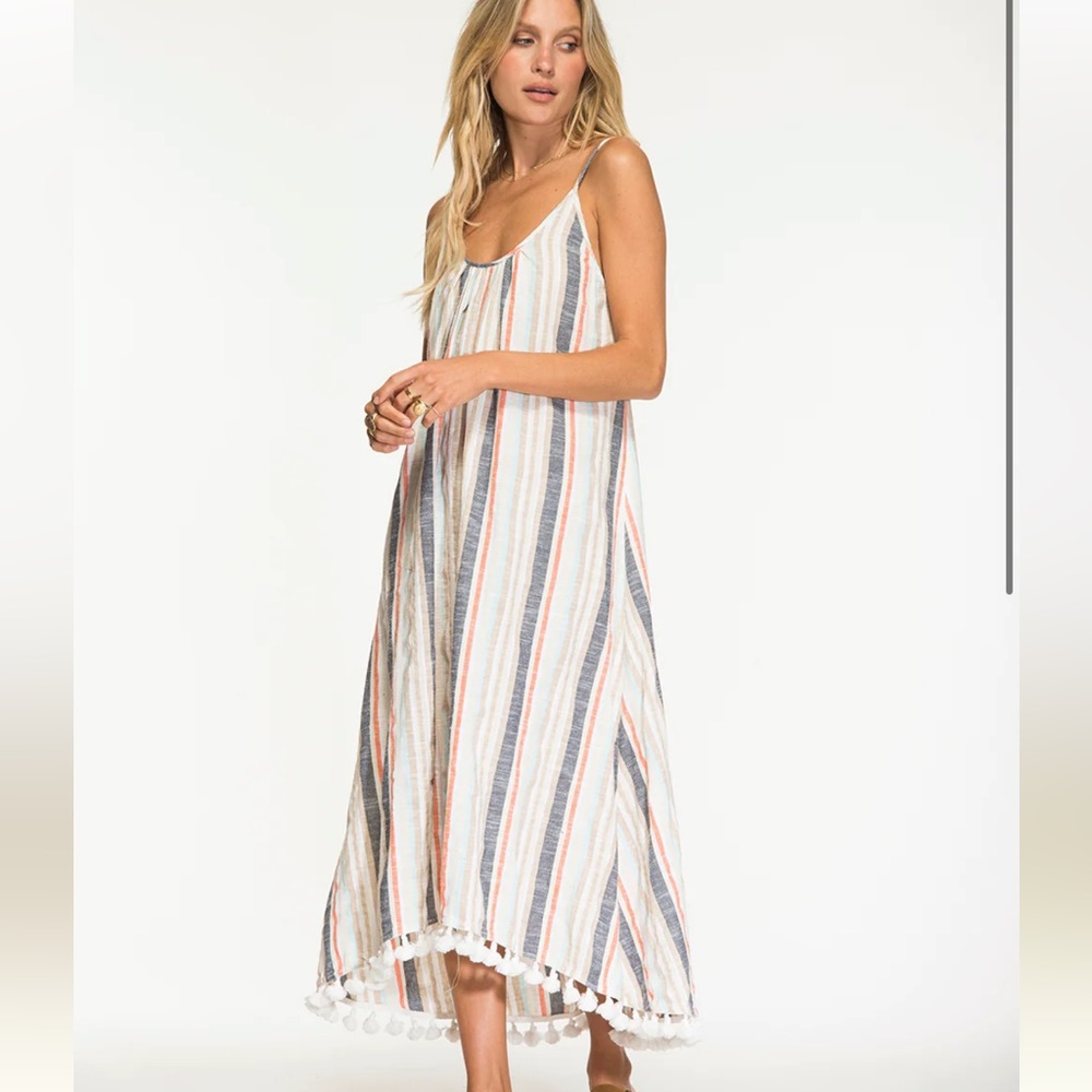 NIGHTCAP Anthropologie tassel tank midi maxi dress in Baja stripe XS